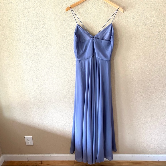 Jenny Yoo Inesse Chiffon Gown in Bluebell - Picture 3 of 9